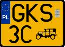License plates of Poland, Oldtimers