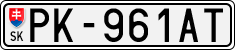 License plate of Slovakia, Cars