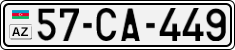 License plate of Azerbaijan, Cars