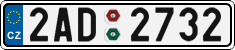 License plate of the Czech Republic, Cars (2001)