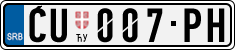 License plate of Serbia, Cars