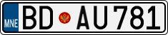 License plate of Montenegro, Cars