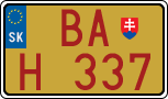 License plate of Slovakia, Oldtimers