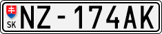 License plate of Slovakia, Cars
