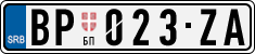 License plate of Serbia, Cars