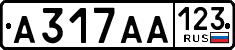License plate Russia, Cars