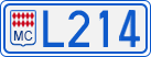 License plate of Monaco, Cars