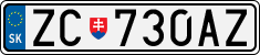 License plate of Slovakia, Cars