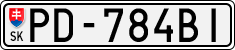 License plate of Slovakia, Cars