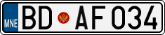 License plate of Montenegro, Cars