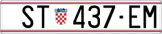 License plate of Croatia, Regular plates