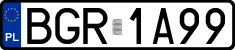 License plates of Poland, Regular car plates