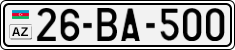 License plate of Azerbaijan, Cars