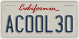 California, Vanity Plates