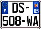 French license plate, SIV (ordinary)