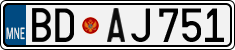 License plate of Montenegro, Cars