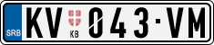 License plate of Serbia, Cars