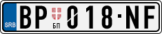 License plate of Serbia, Cars
