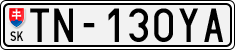 License plate of Slovakia, Cars