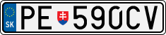 License plate of Slovakia, Cars