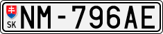 License plate of Slovakia, Cars