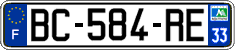 French license plate, SIV (ordinary)