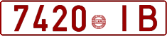 License plate Belarus, Cars (1992)