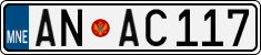 License plate of Montenegro, Cars