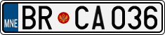 License plate of Montenegro, Cars