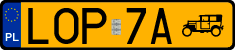 License plates of Poland, Oldtimers