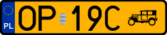 License plates of Poland, Oldtimers