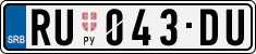License plate of Serbia, Cars