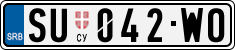 License plate of Serbia, Cars