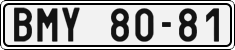 License plate of the Czech Republic, Cars (1960)