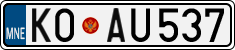 License plate of Montenegro, Cars