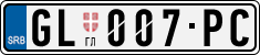 License plate of Serbia, Cars