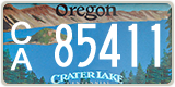 Oregon, Specialty plates (AB 12345)