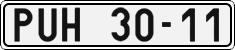 License plate of the Czech Republic, Cars (1960)