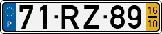 License plate of Portugal, Regular plates