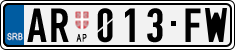 License plate of Serbia, Cars