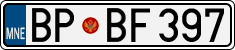 License plate of Montenegro, Cars