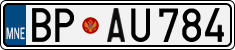 License plate of Montenegro, Cars