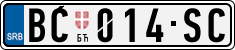 License plate of Serbia, Cars
