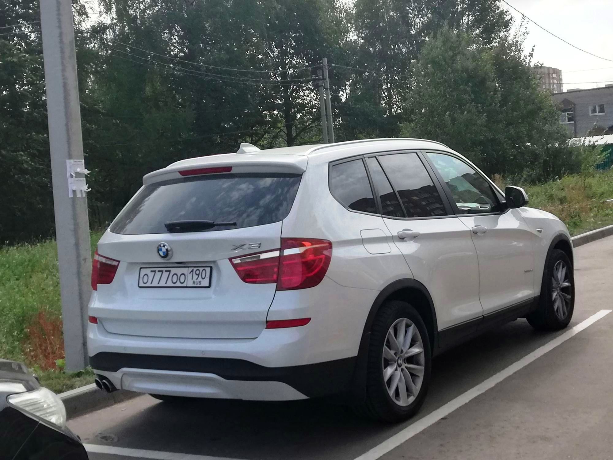 о 777 оо 190, BMW X3 2nd gen (F25), facelift, 2014–2017