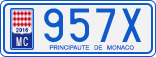 License plate of Monaco, Cars