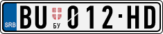 License plate of Serbia, Cars