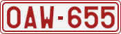 License plate of Belgium, 1951 year system