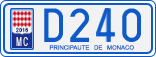 License plate of Monaco, Cars