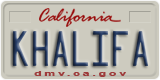 California, Vanity Plates