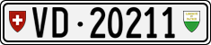 License plate of Switzerland, Cars